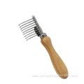 New Shape Bamboo Wood Pet Dog Dematting Comb